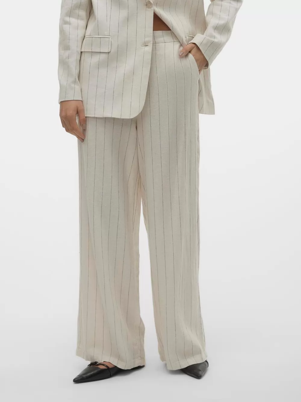 VERO MODA VMMINDY Normaali vyötärö Housut Oatmeal Sale