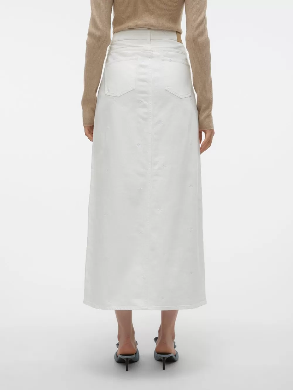 VERO MODA VMMINNA Normaali vyötärö Pitkä hame Bright White Best