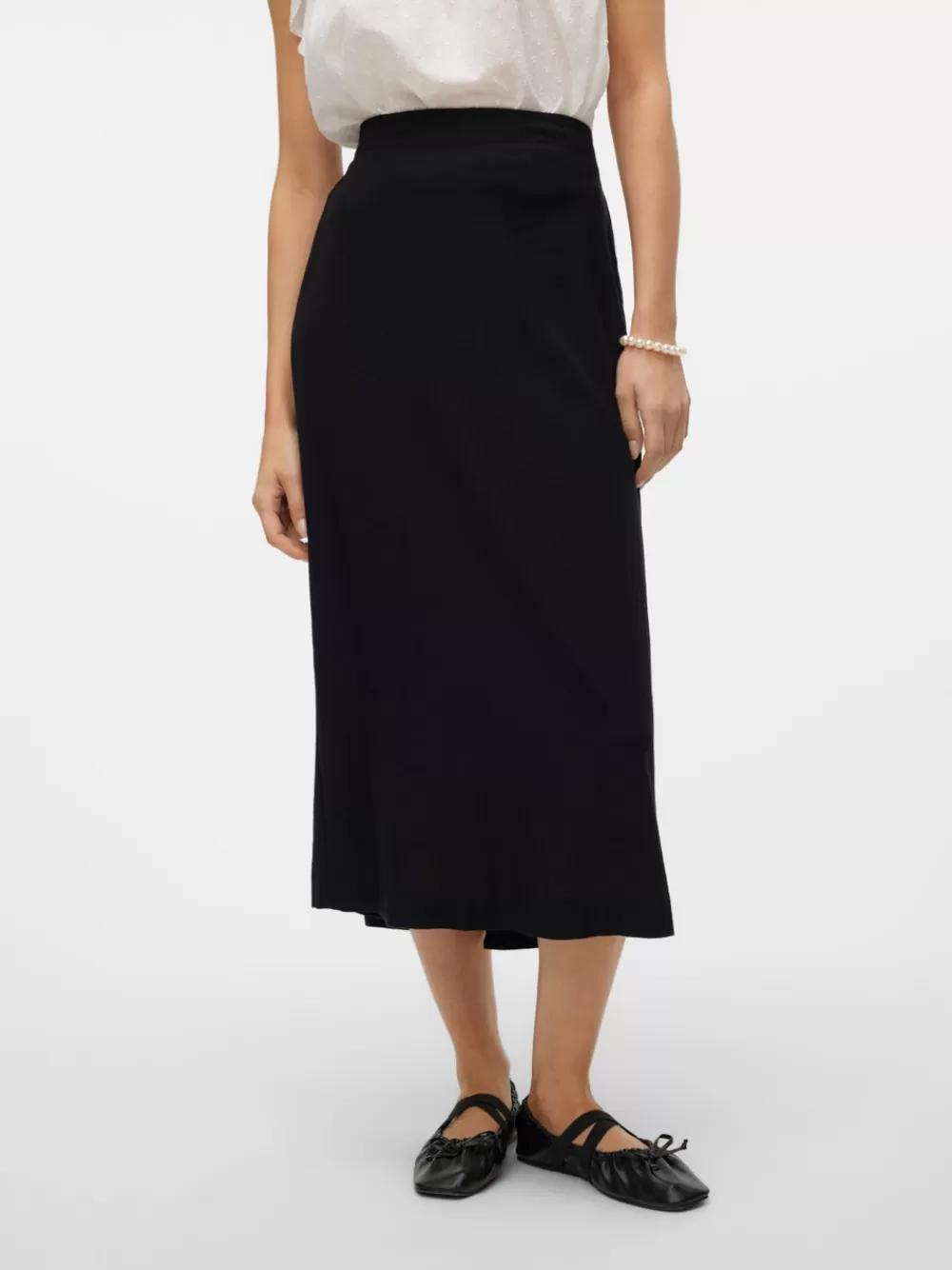 VERO MODA VMMYMILO Korkea vyötärö Pitkä hame Black Hot