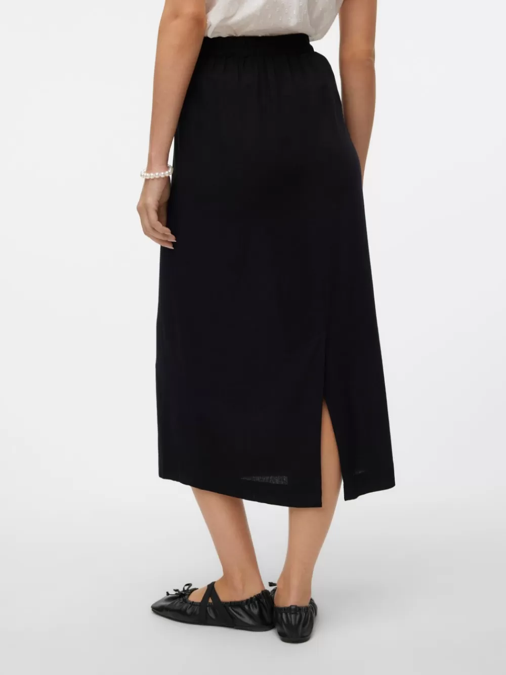 VERO MODA VMMYMILO Korkea vyötärö Pitkä hame Black Hot
