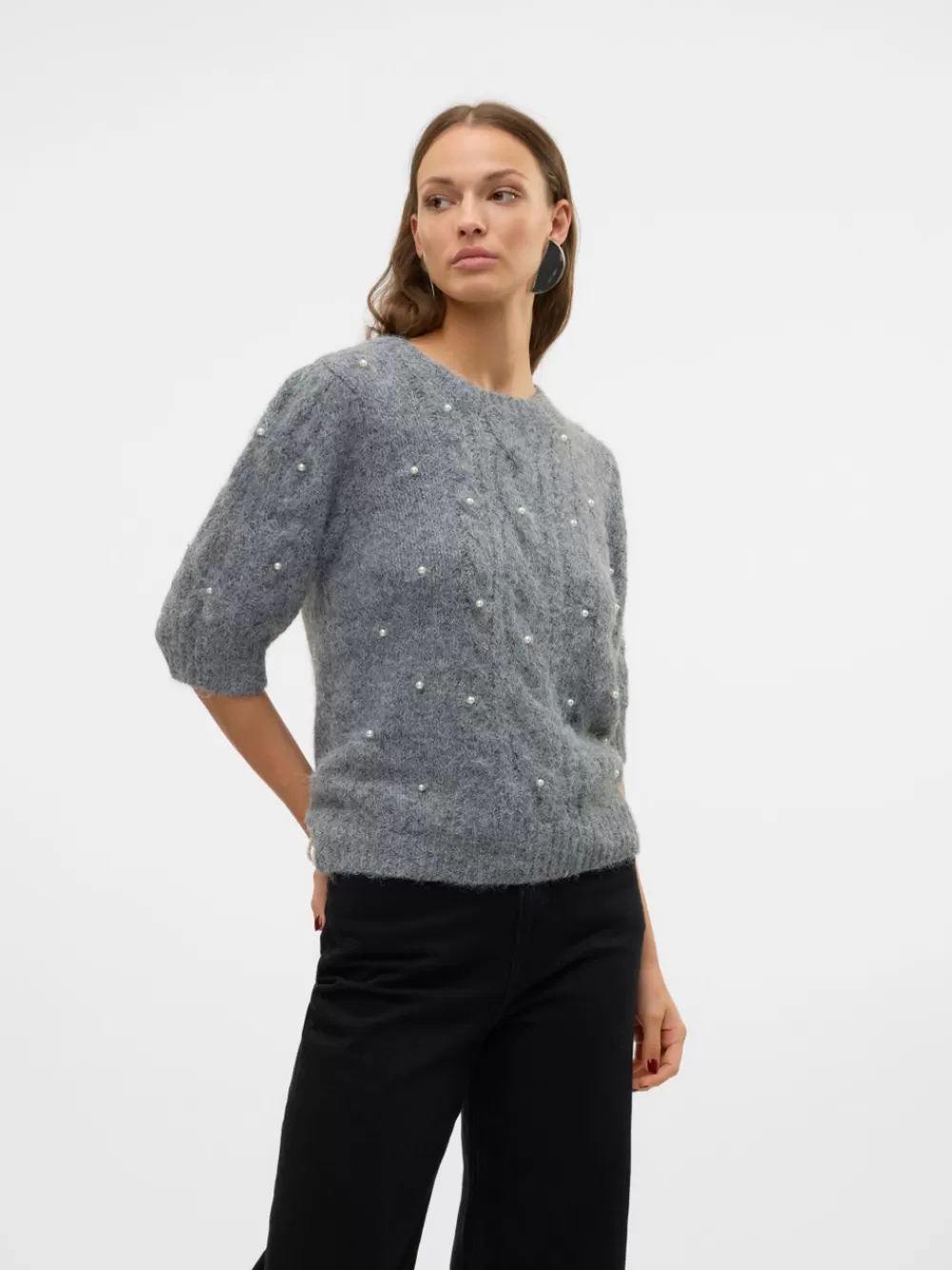 VERO MODA VMNOVA Neulepuserot Dark Grey Melange Shop