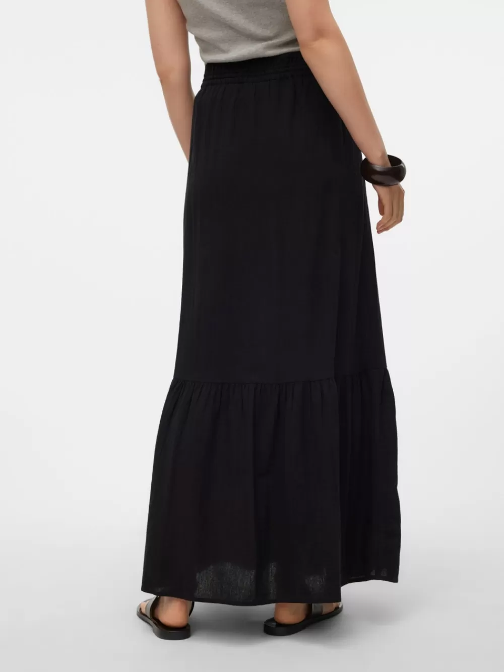 VERO MODA VMPRETTY Korkea vyötärö Pitkä hame Black Hot
