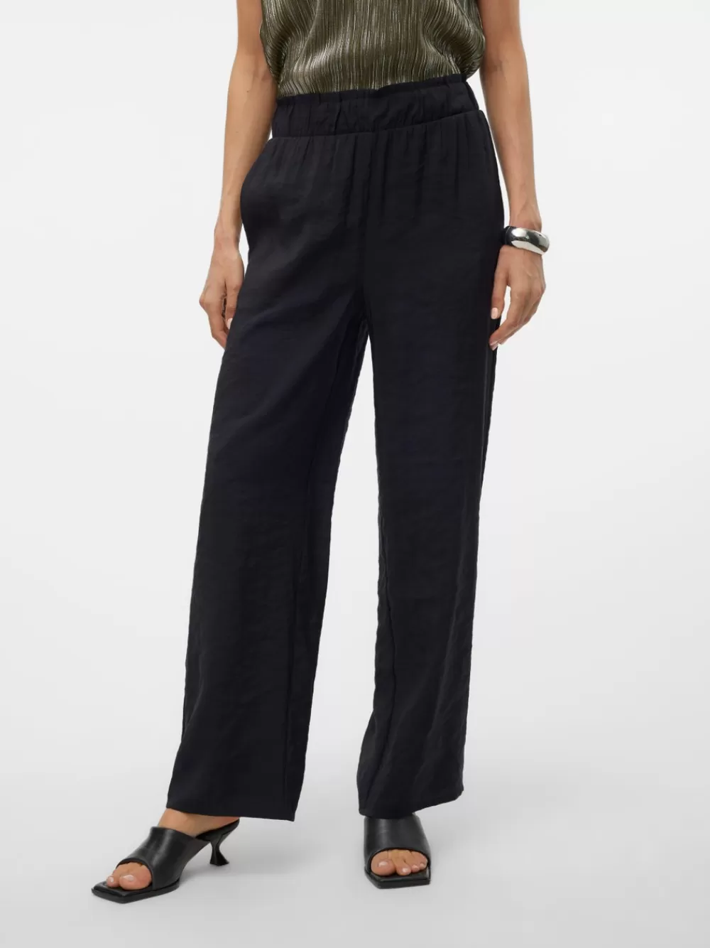 VERO MODA VMQUEENY Korkea vyötärö Housut Black Best