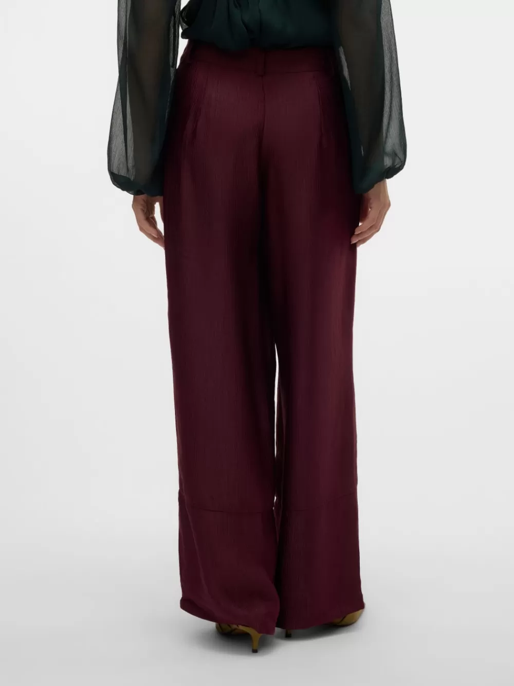 VERO MODA VMRAQUEL Korkea vyötärö Housut Winetasting Flash Sale