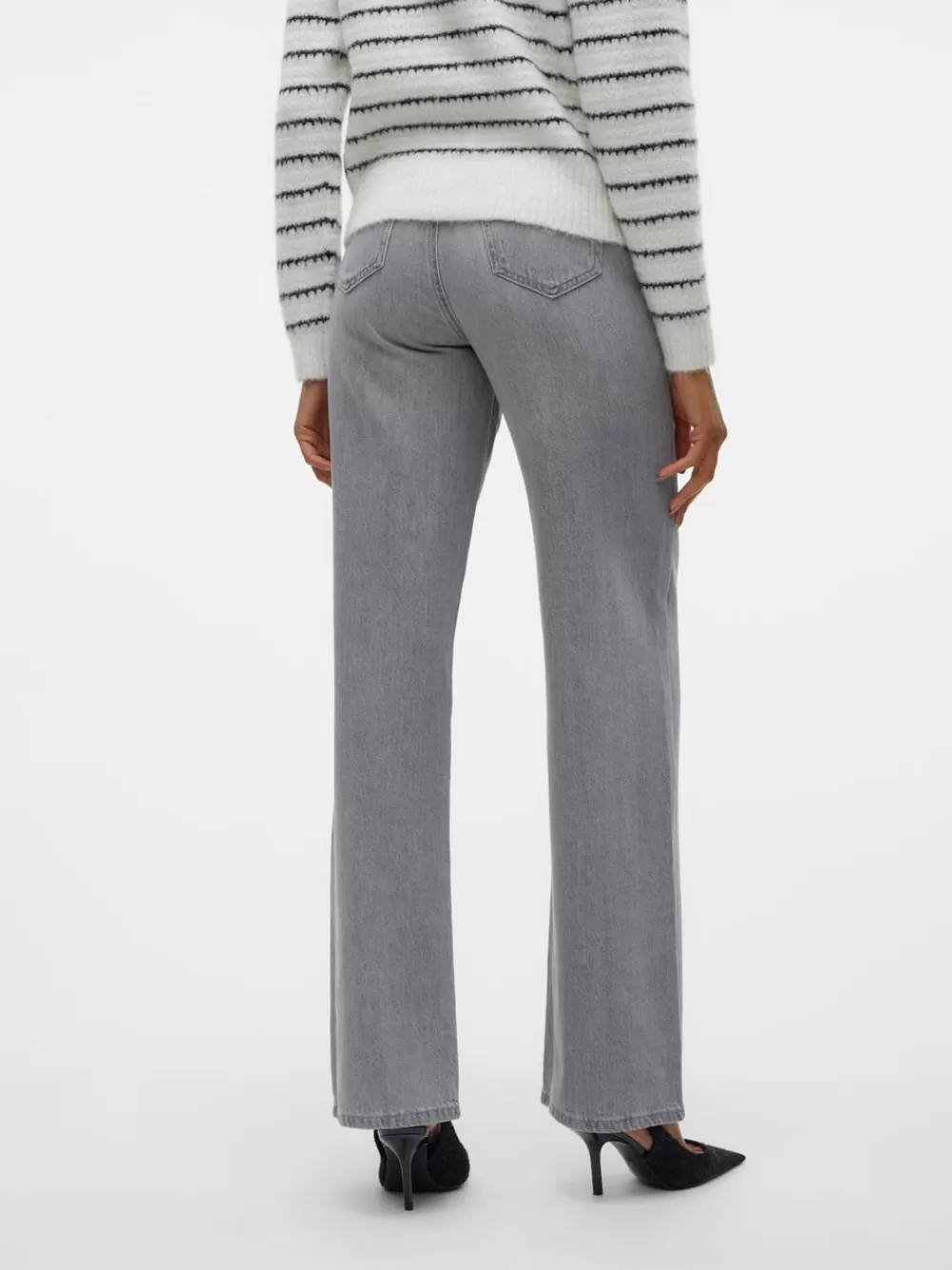 VERO MODA VMREBECCA Erittäin korkea vyötärö Wide leg fit Farkut Medium Grey Denim Online