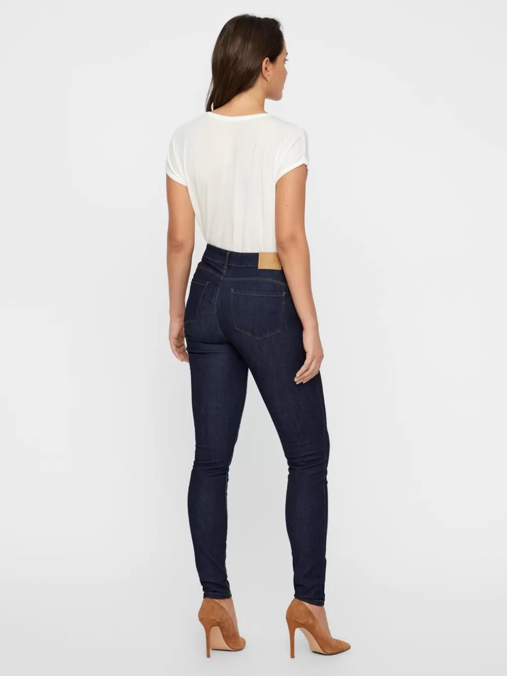 VERO MODA VMSEVEN Normaali vyötärö Slim fit Farkut Dark Blue Denim Cheap