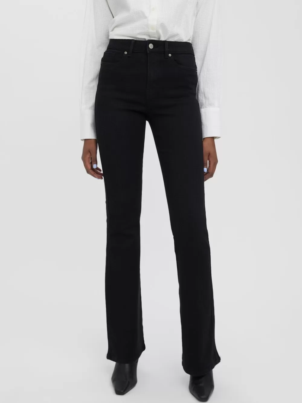 VERO MODA VMSIGA Korkea vyötärö Flared fit Farkut Black Denim Best Sale