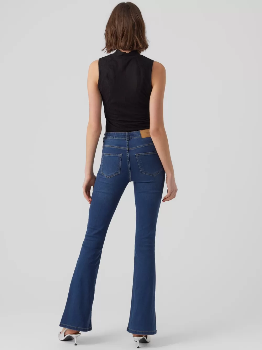 VERO MODA VMSIGA Korkea vyötärö Flared fit Farkut Dark Blue Denim Hot