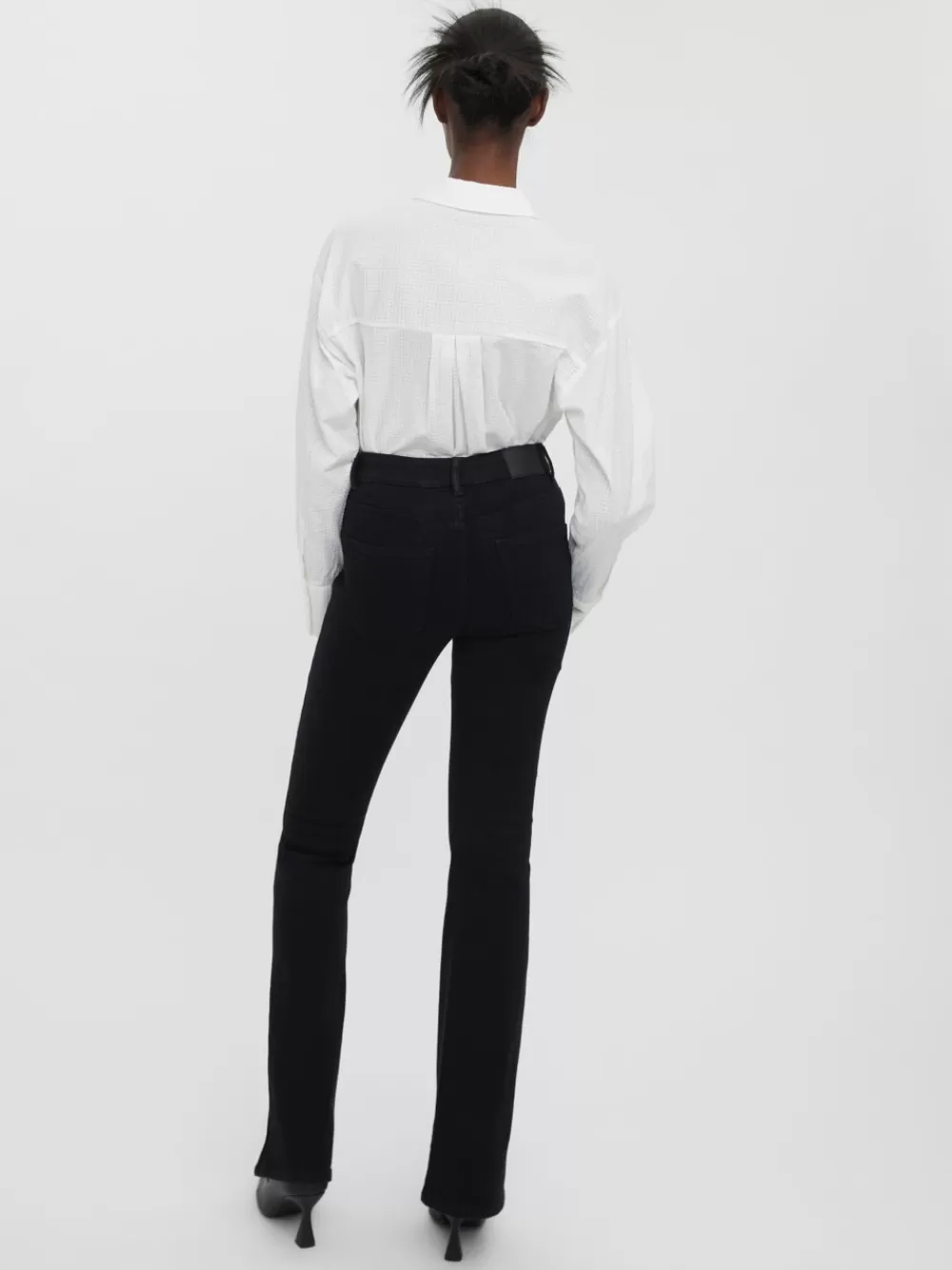 VERO MODA VMSIGA Korkea vyötärö Flared fit Farkut Black Denim Best Sale