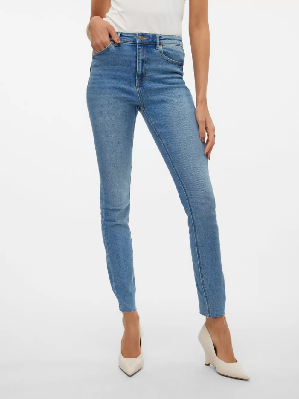 VERO MODA VMSOPHIA Korkea vyötärö Slim fit Farkut Medium Blue Denim Cheap