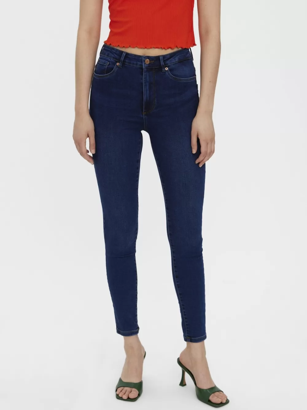 VERO MODA VMSOPHIA Korkea vyötärö Slim fit Farkut Dark Blue Denim Sale