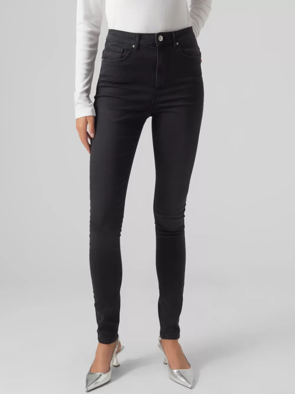 VERO MODA VMSOPHIA Korkea vyötärö Slim fit Farkut Dark Grey Denim Outlet