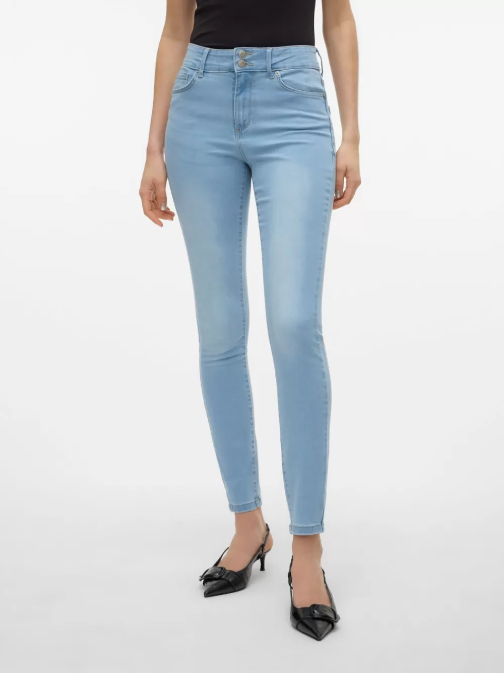 VERO MODA VMSOPHIA Korkea vyötärö Slim fit Farkut Light Blue Denim Discount