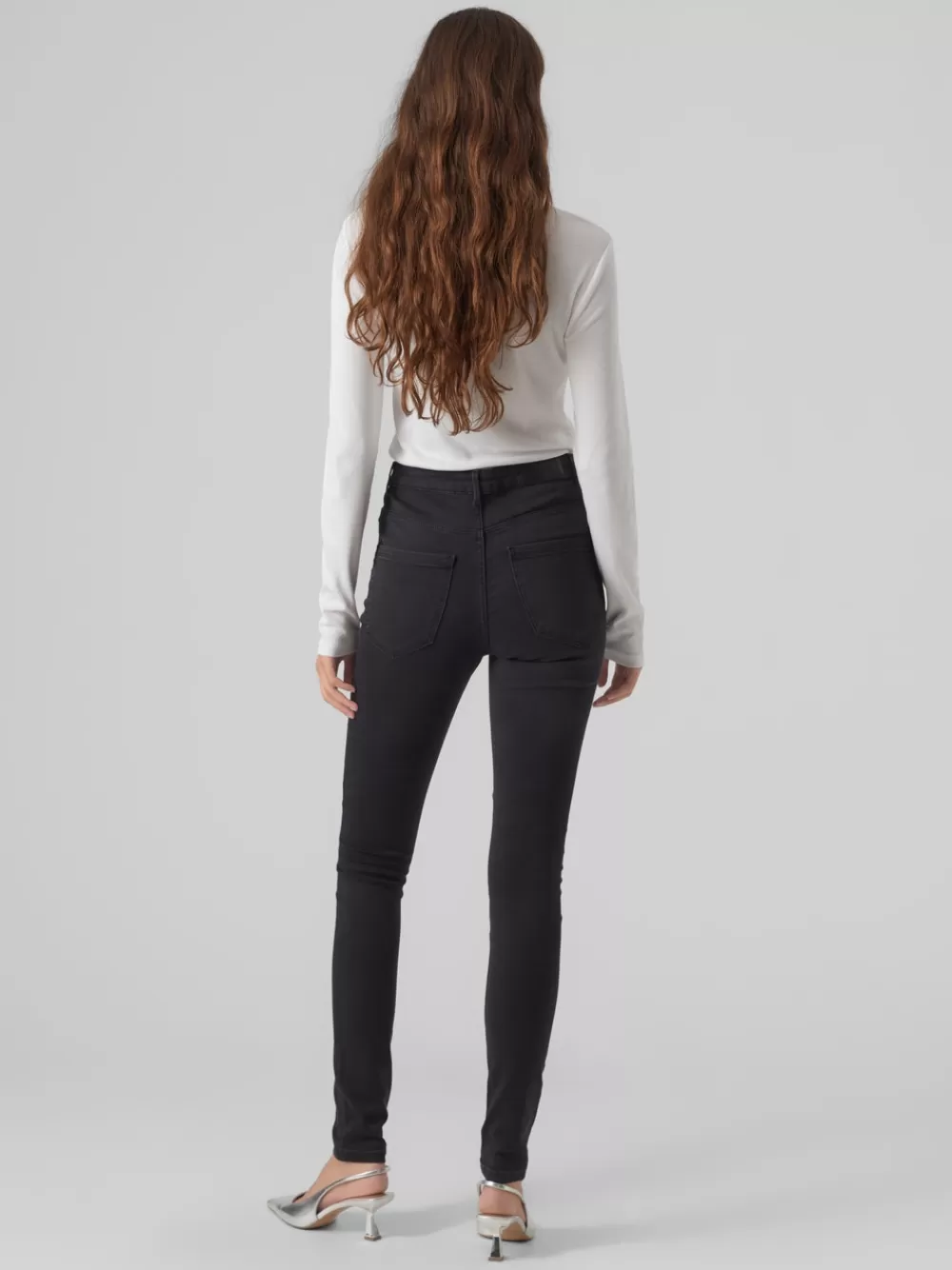 VERO MODA VMSOPHIA Korkea vyötärö Slim fit Farkut Dark Grey Denim Outlet