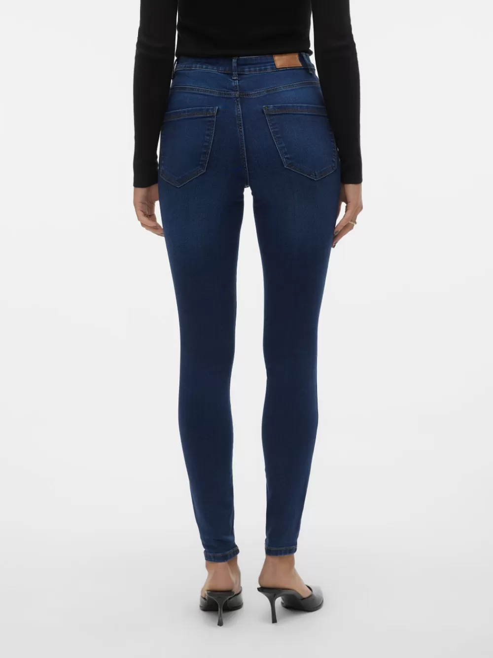 VERO MODA VMSOPHIA Korkea vyötärö Slim fit Farkut Dark Blue Denim Hot