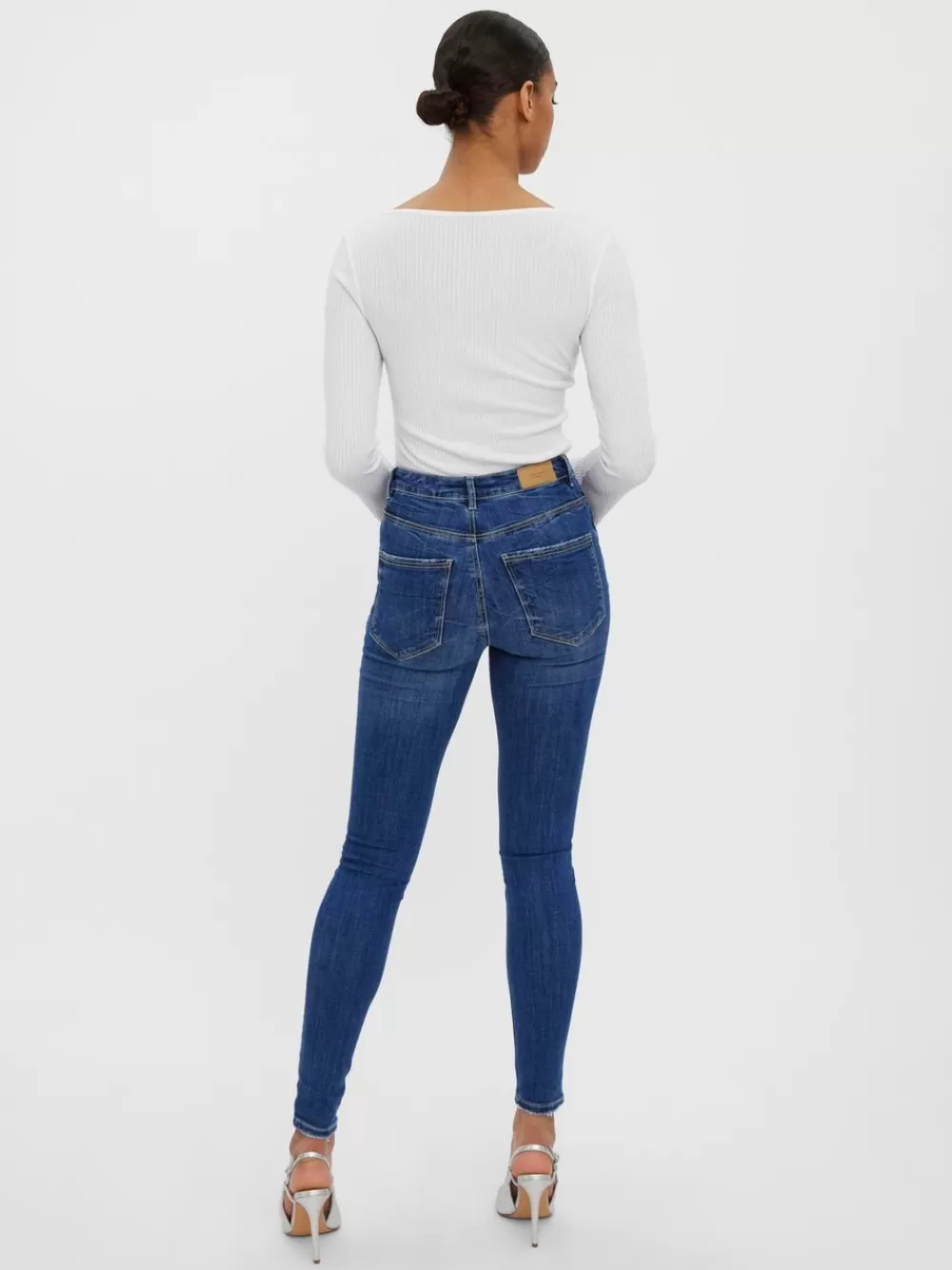 VERO MODA VMSOPHIA Korkea vyötärö Slim fit Farkut Medium Blue Denim Discount