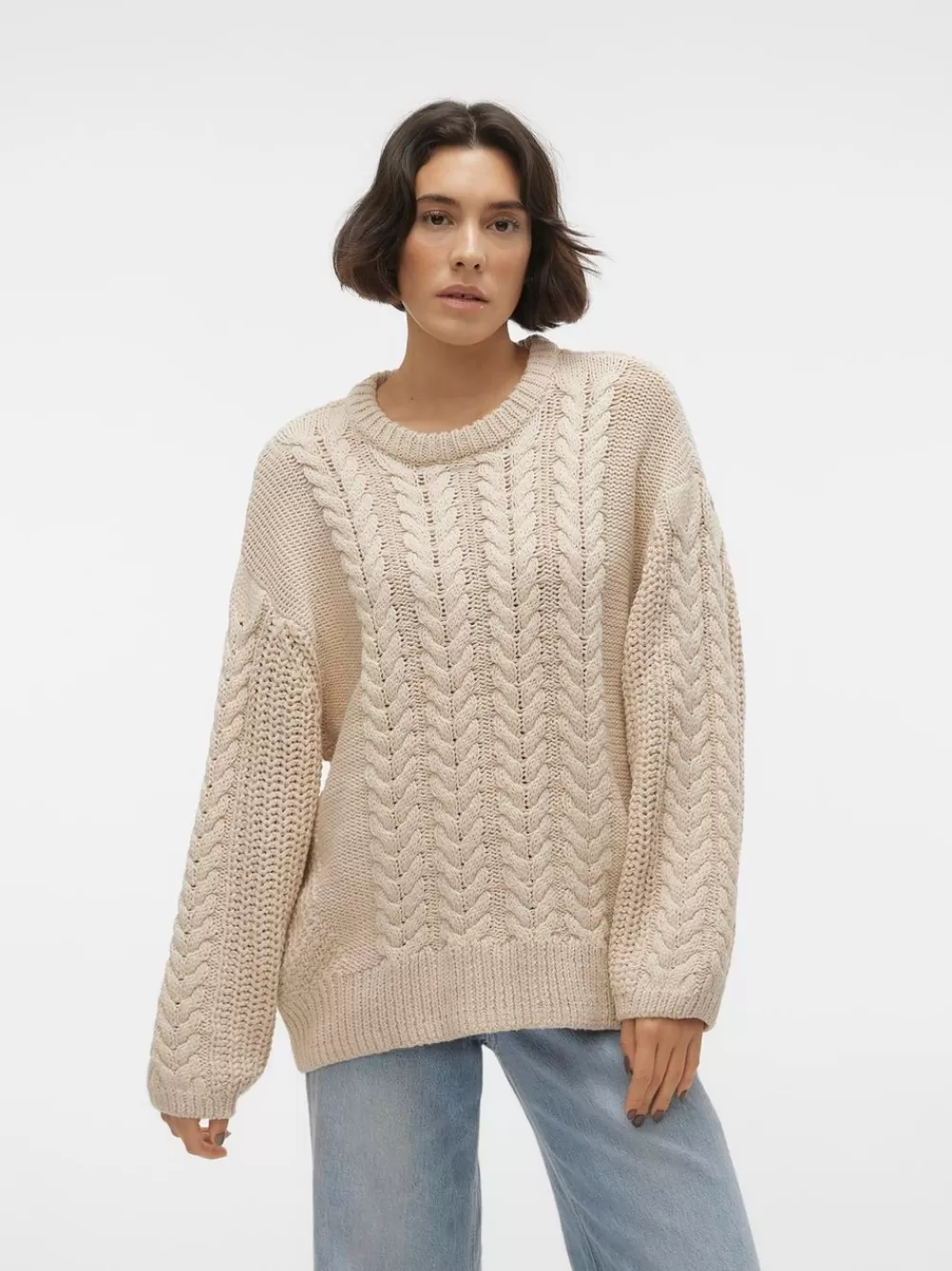 VERO MODA VMSVEACABLE Neulepuserot Oatmeal New