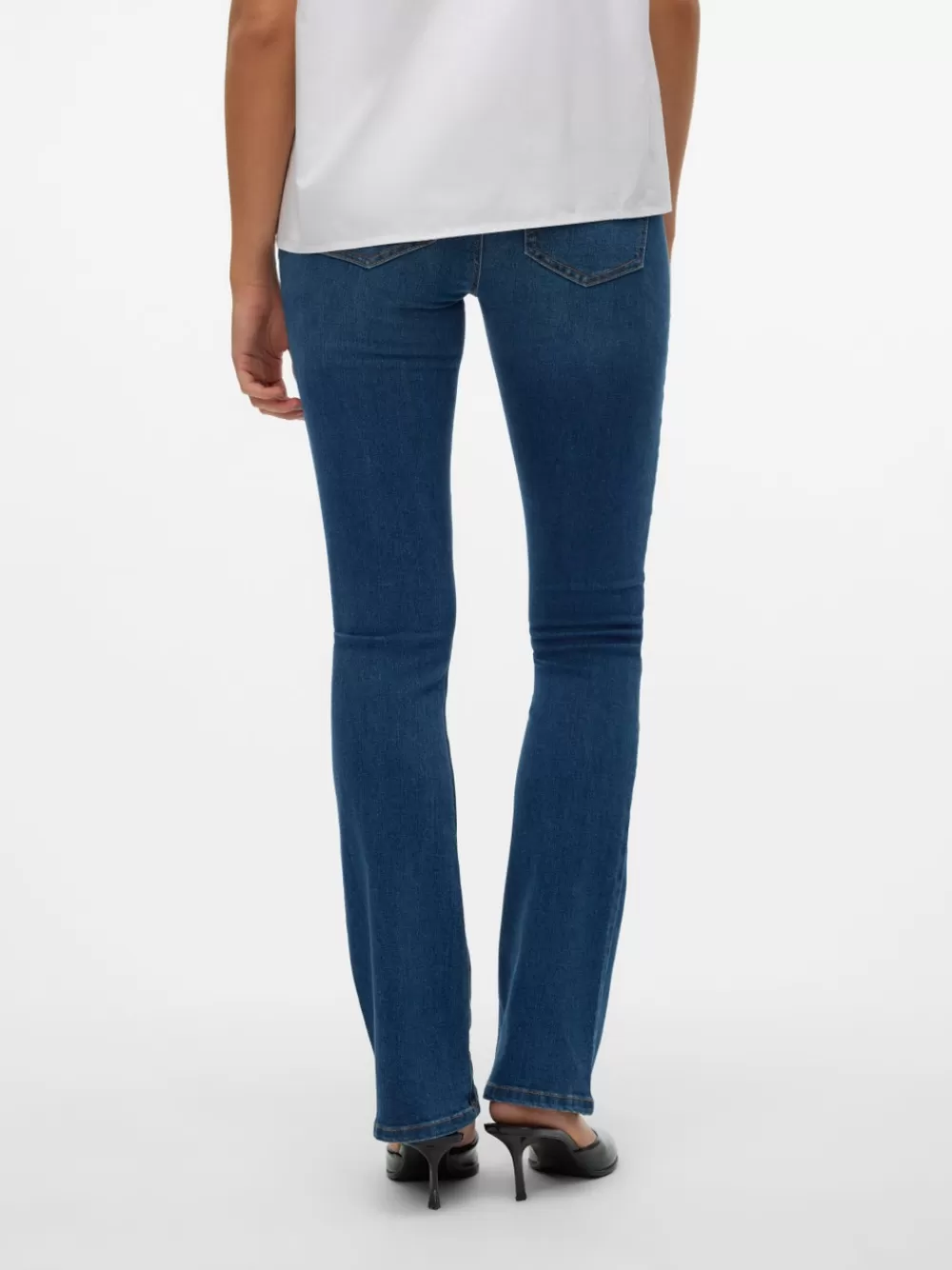VERO MODA VMSYLVIA Matala vyötärö Bootcut fit Farkut Dark Blue Denim Sale