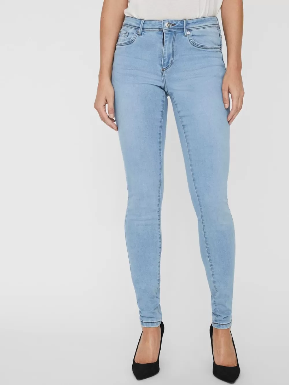 VERO MODA VMTANYA Normaali vyötärö Skinny fit Farkut Light Blue Denim Cheap