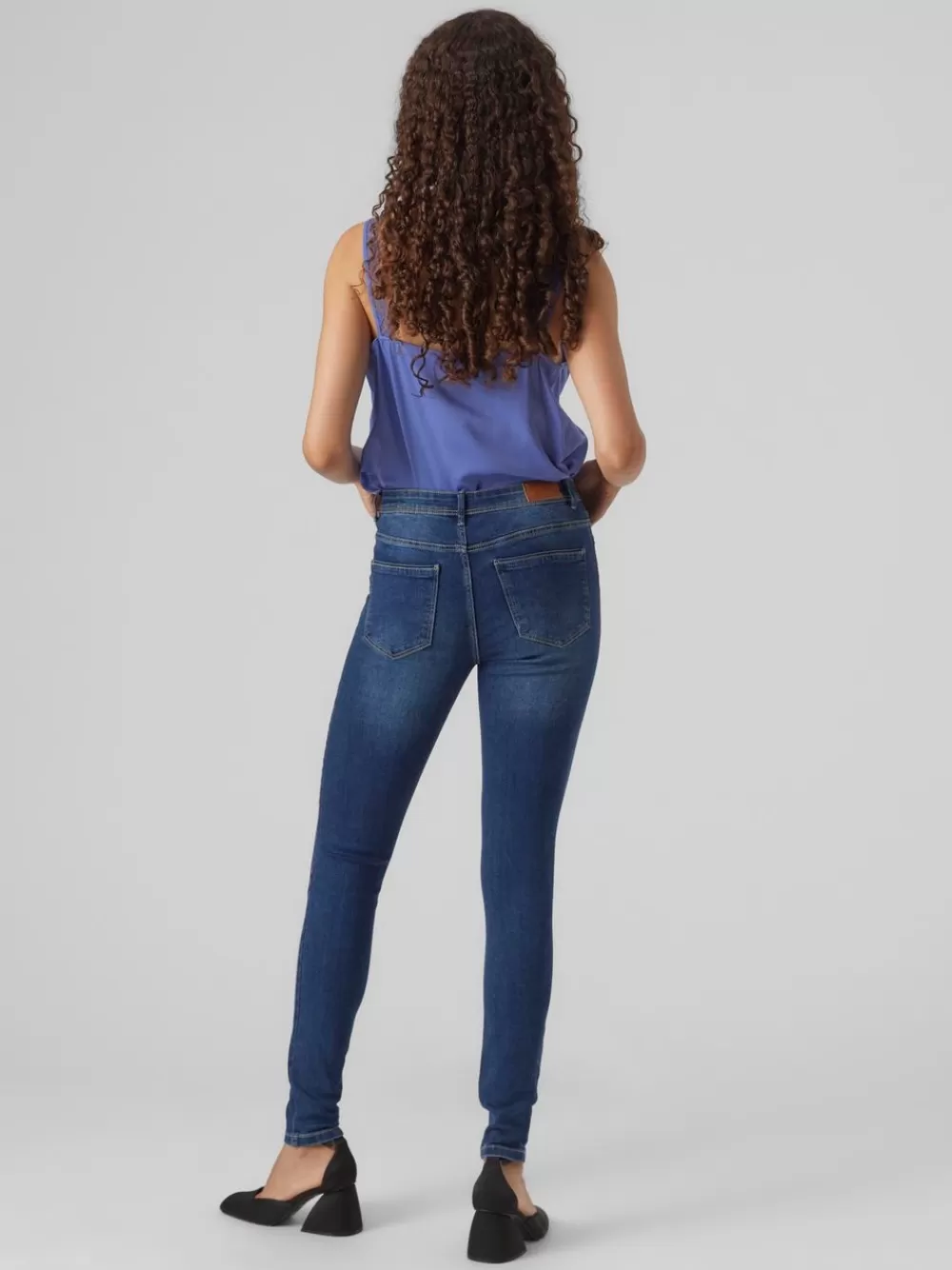 VERO MODA VMTANYA Normaali vyötärö Skinny fit Farkut Dark Blue Denim Store