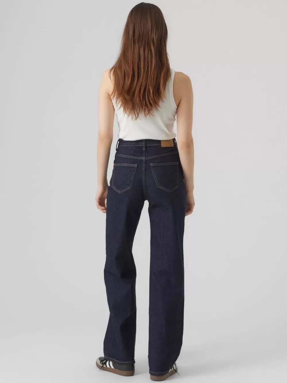 VERO MODA VMTESSA Korkea vyötärö Wide fit Farkut Dark Blue Denim Sale