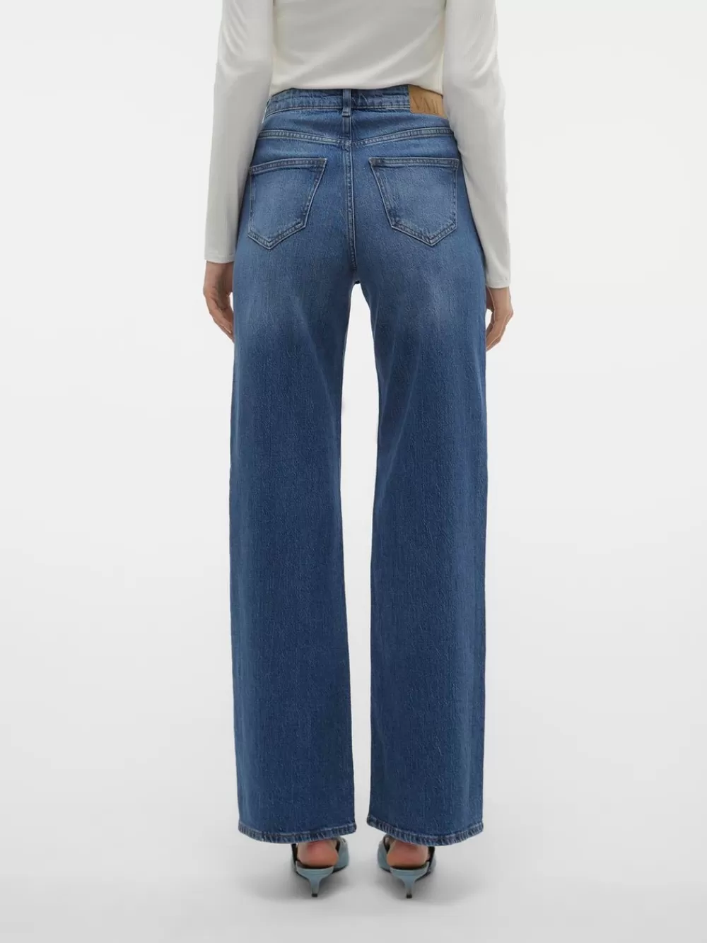 VERO MODA VMTESSA Korkea vyötärö Wide fit Farkut Medium Blue Denim Cheap