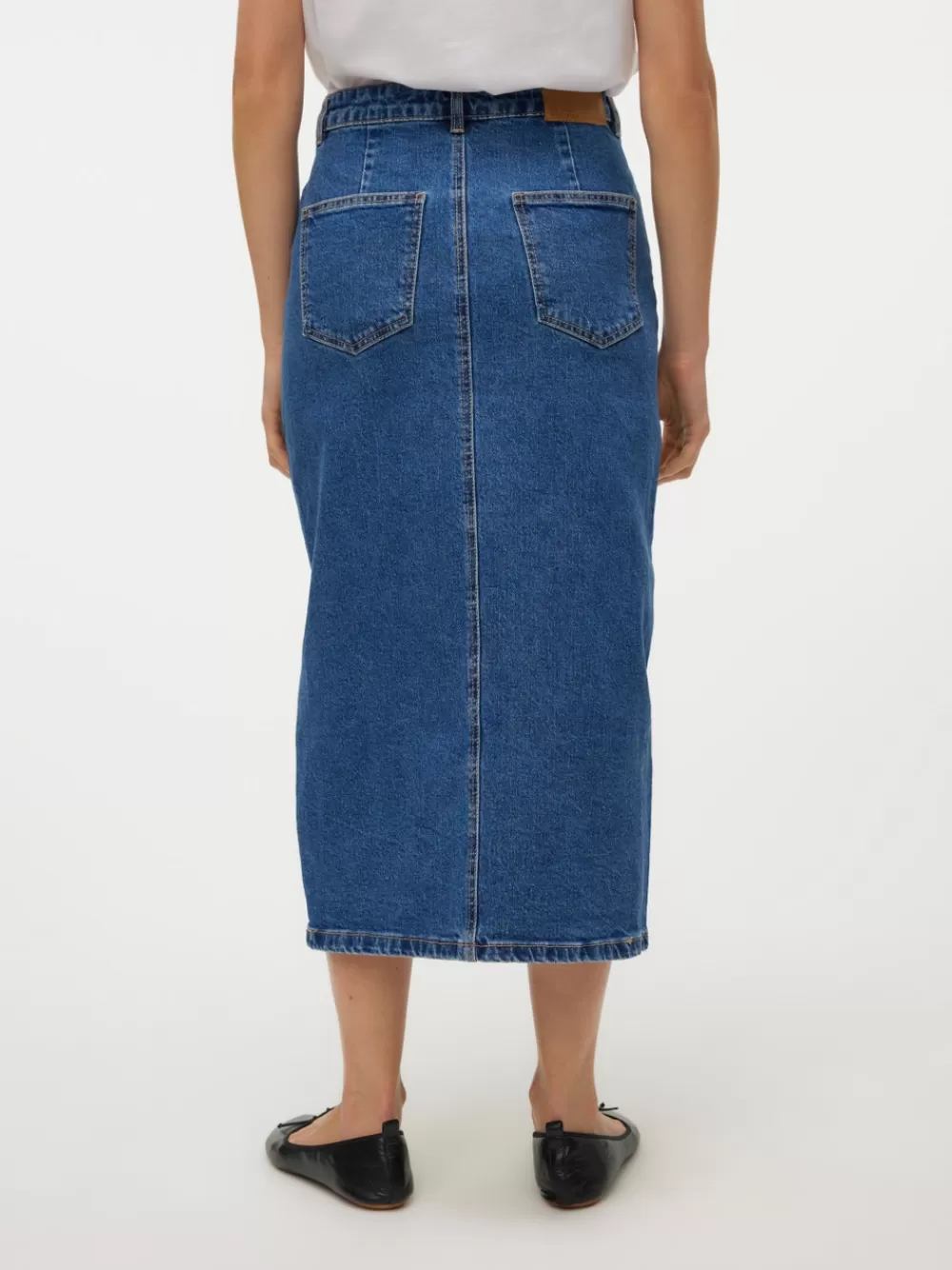 VERO MODA VMVERI Korkea vyötärö Midihame Medium Blue Denim Cheap