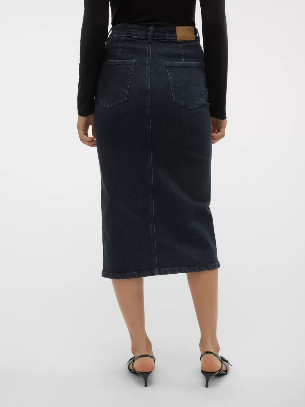 VERO MODA VMVERI Korkea vyötärö Midihame Dark Blue Denim Cheap