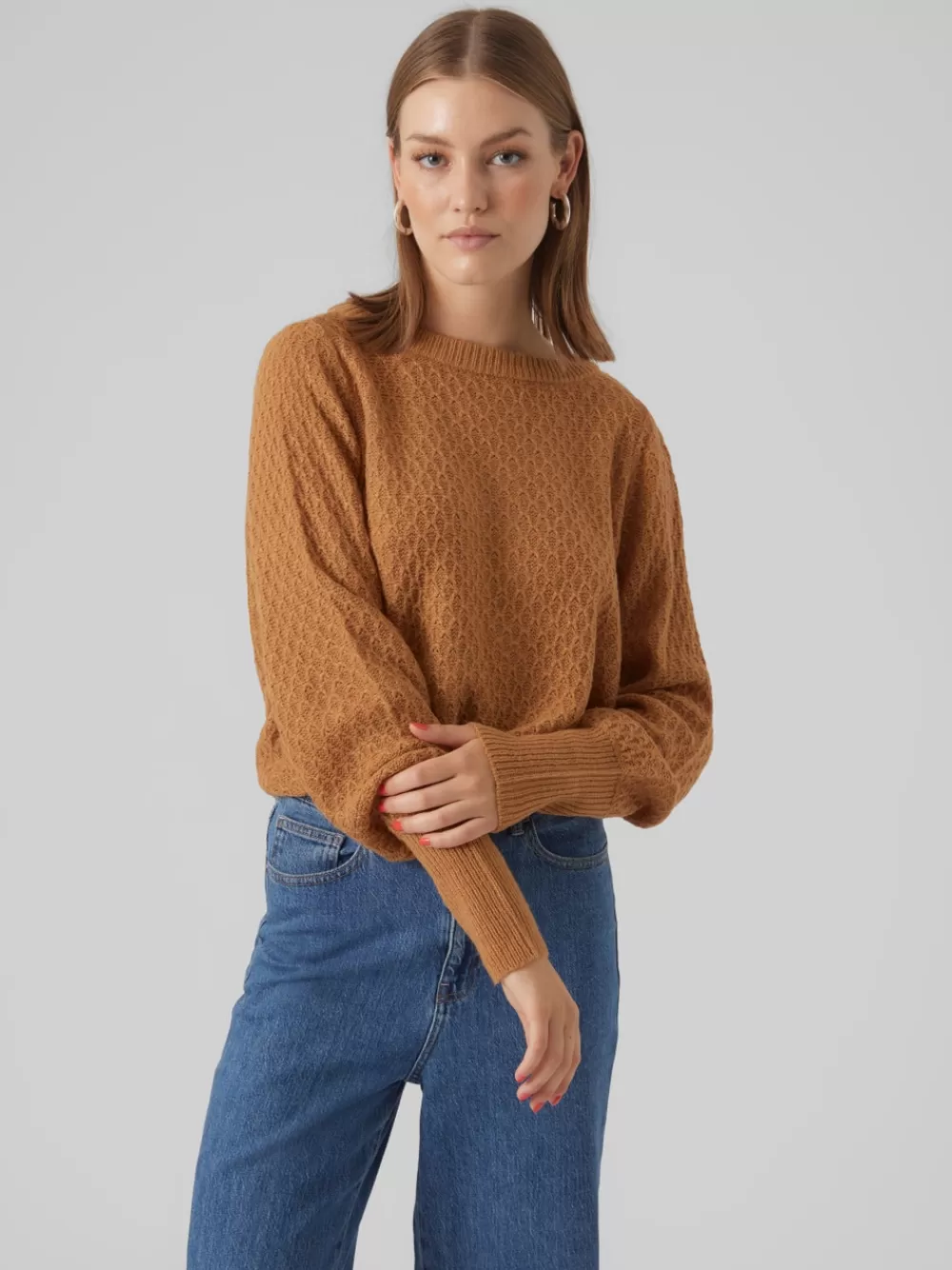 VERO MODA VMWAFFY Neulepuserot Tobacco Brown Hot