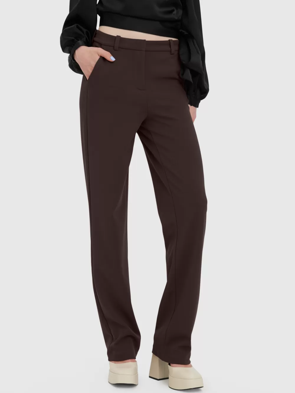 VERO MODA VMZAMIRA Normaali vyötärö Housut Chocolate Torte Flash Sale
